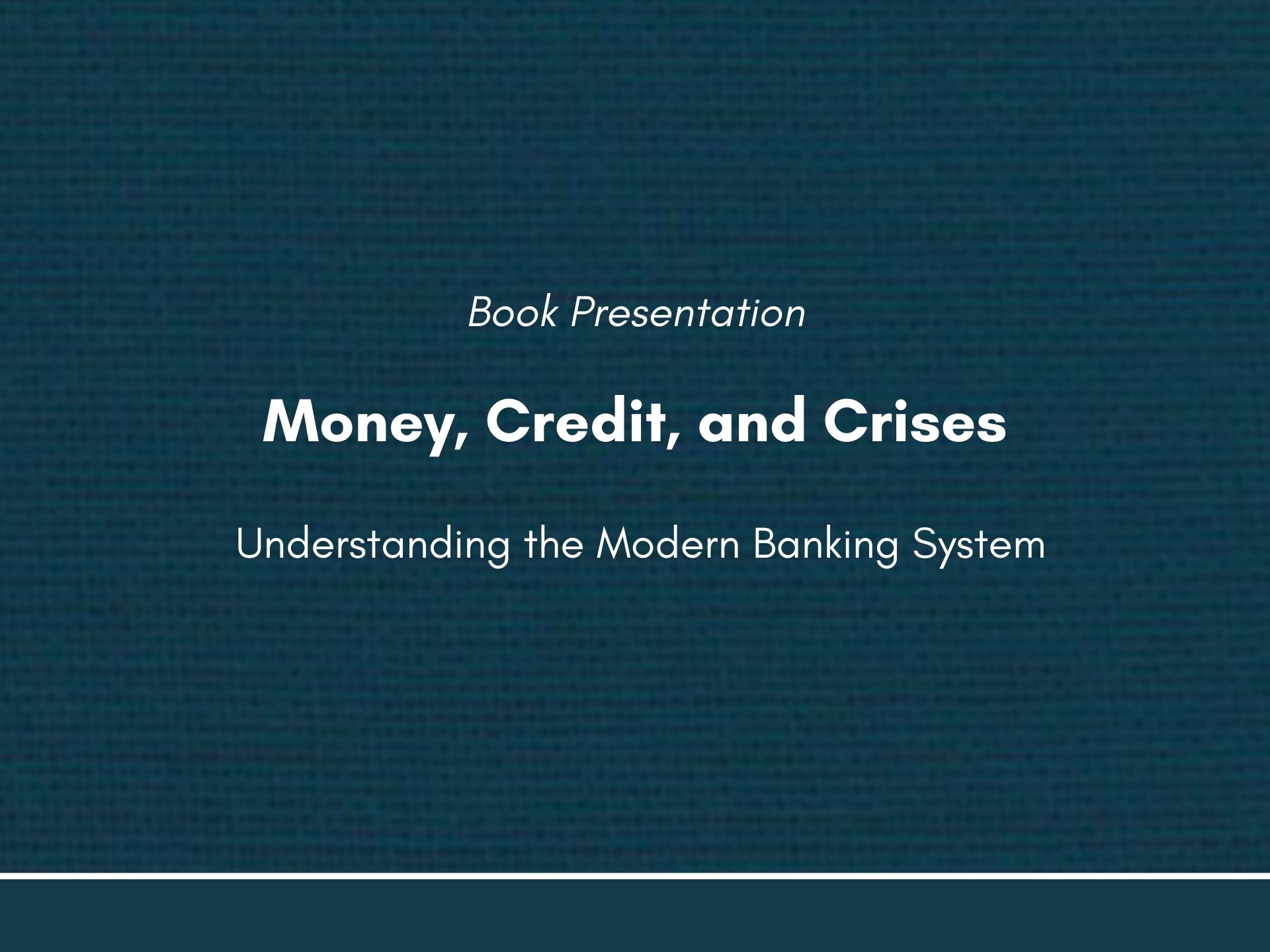 Money, Credit, and Crises